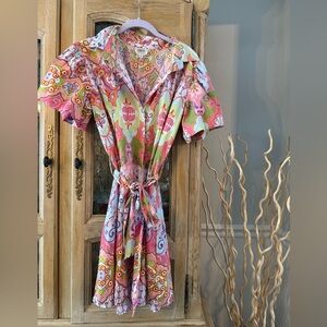 Her Destiny Vibrant Pink Patterned Dress